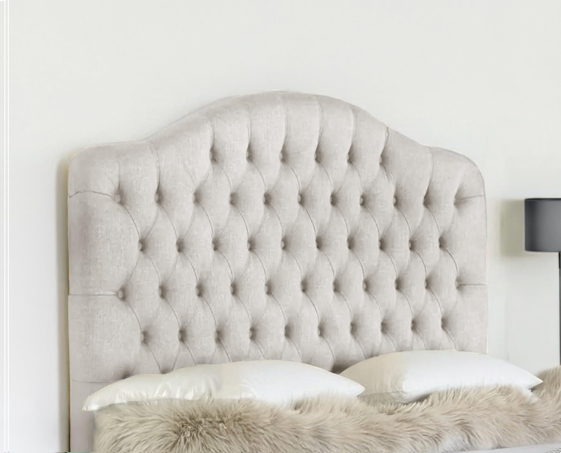 DEWSBURY HEADBOARD IN LUXURY TURIN FABRIC - STYLISH DESIGNER BED HEADBOARDS IN 3FT, 4FT, 4FT6, 5FT, 6FT - 30" INCHES HIGH (GREY, 3FT)
