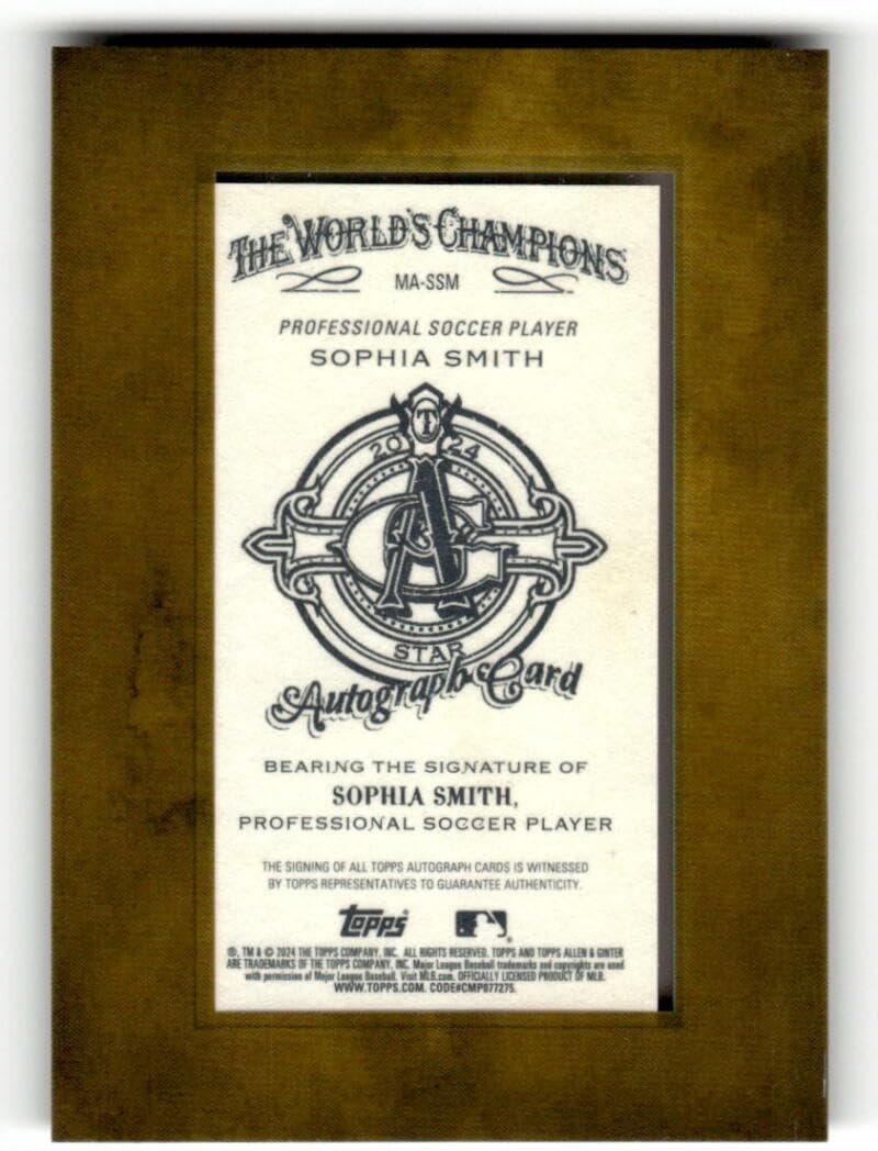 2024 Topps Allen and Ginter Framed Mini Autograph #MA-SSM Sophia Smith AUTO (Soccer Player) MLB Baseball Trading Card