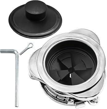 Garbage Disposal Flange Kit and Stopper for InSinkErator,3 Bolt Mount Stainless Steel Kitchen Sink Flange Parts with Stopper Compatible with InSinkErator Models Garbage Disposal114mm