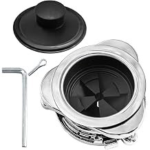 Garbage Disposal Flange Kit and Stopper for InSinkErator,3 Bolt Mount Stainless Steel Kitchen Sink Flange Parts with Stopper Compatible with InSinkErator Models Garbage Disposal114mm