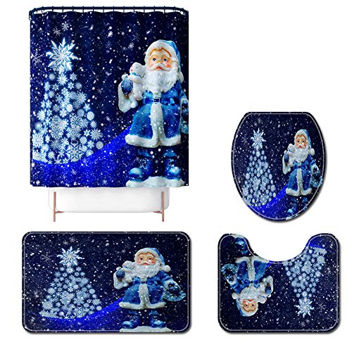 Claean-Acces-Home Wc Deckelbezug Vier Sätze Von Schneeflocken Weihnachtsbaum Toilette Matratze Badezimmer-Sdyl125…