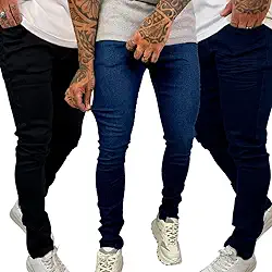 Kit ATÉ 3 Calça Masculina Slim Com Elastano Variadas Lisa Básica Premium Dia a Dia Jeans Homens