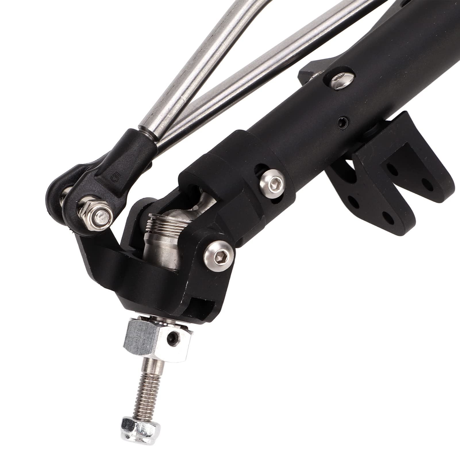 Stop Aluminium w Kształcie Diamentu 1/10 RC Ulepszenie Przedniej Osi dla Axial Wraith 90018 RR10 90048 Obrabiana CNC Stalowa Przekładnia o Dużym Prześwicie (BLACK)