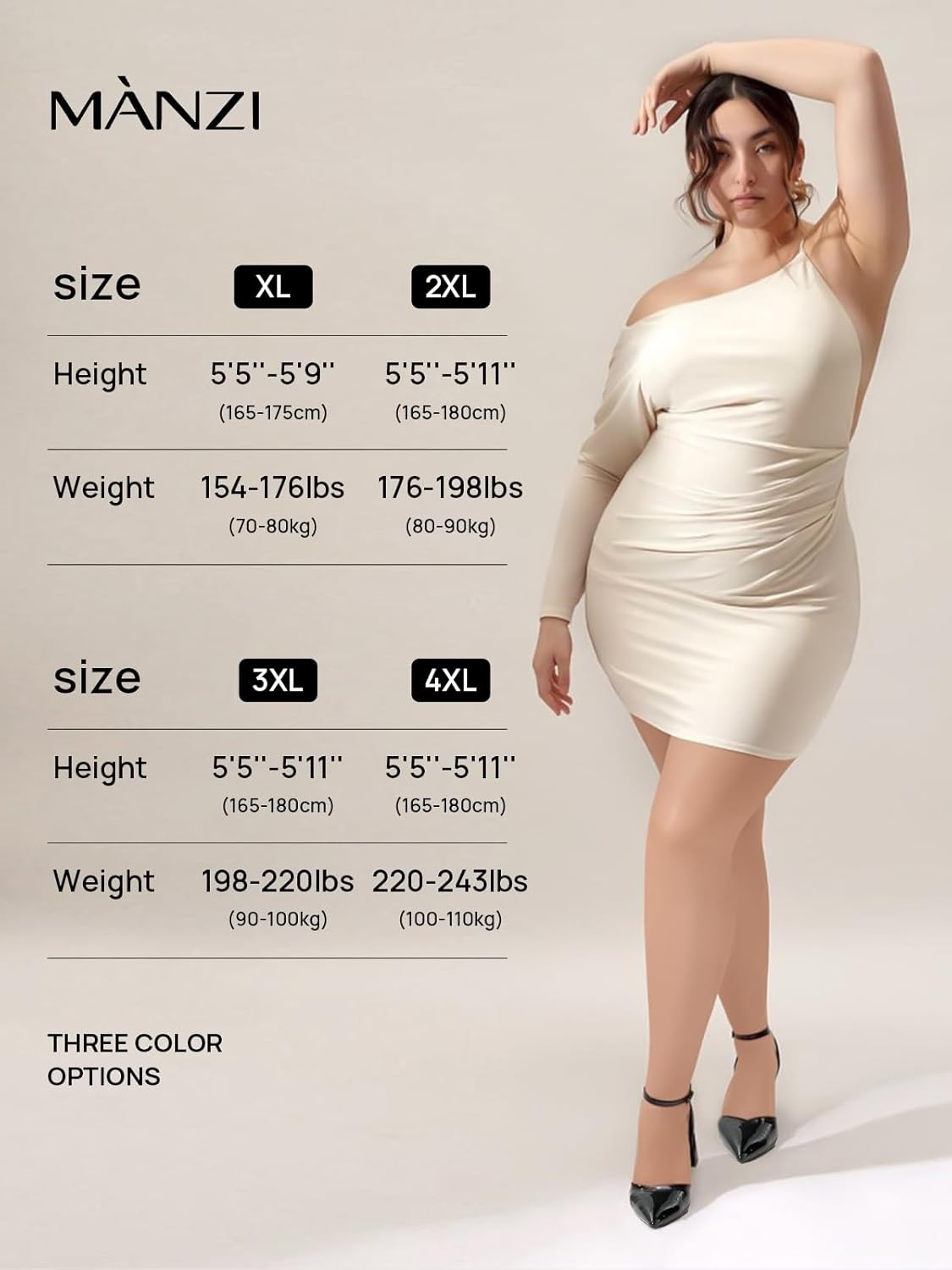 MANZI Women's 2 Pairs Control Top Pantyhose High Waist Plus Size Tights Ultra-Soft - Image 7