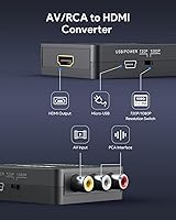 Vista 2 de ABLEWE RCA a HDMI, Convertidor de AV a HDMI, Adaptador convertidor de audio y video de 1080P Mini RCA Compuesto CVBS Compatible con PAL/NTSC