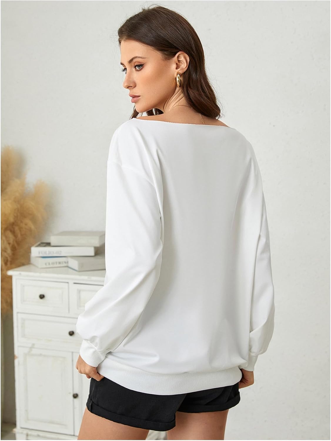 Verdusa Women's Hip Hop Lip Print Off The Shoulder Sweatshirt Streetwear Pullover Tops - Image 2