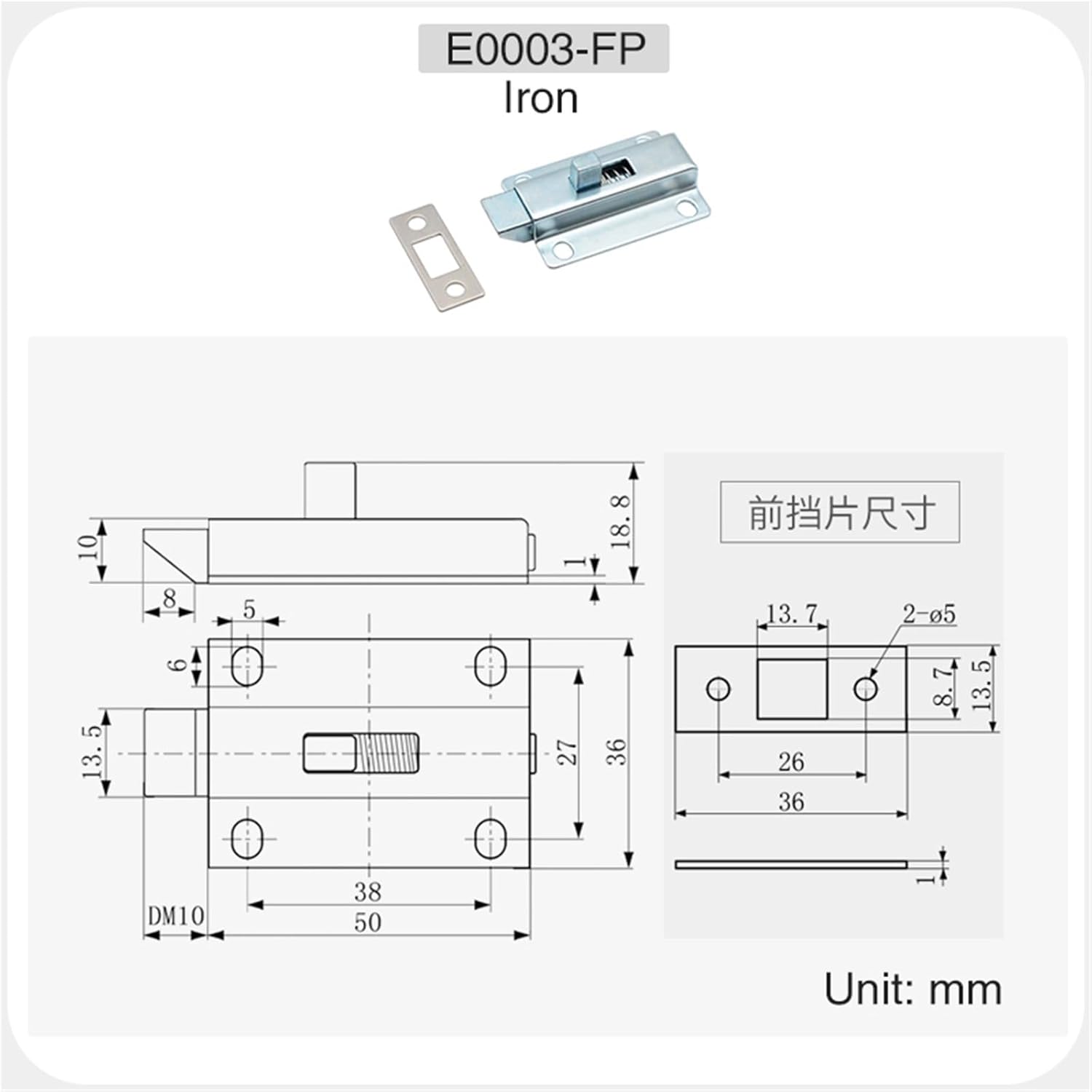 Reverse-Iron Spring Pin Tension HHinge Impact Lock Old-Fashioned Door Bolt 304 Stainless Steel MX03 1Pcs