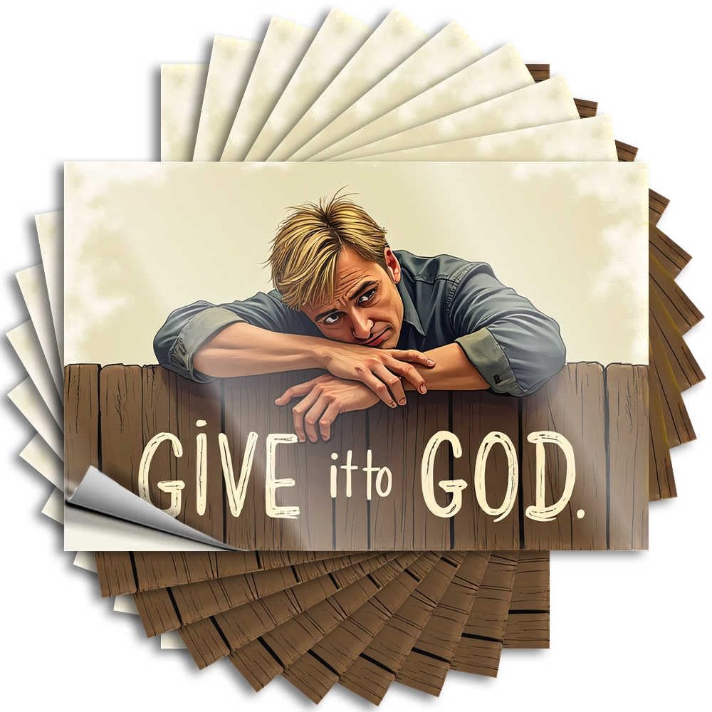 Fzfn Colour Back Porch Decor Billiard Saying - Trust In God's Plan Door Waterproof Vinyl Sticker(6X9cm)