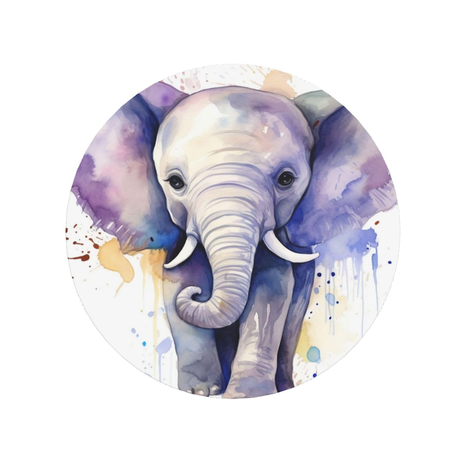 Fodpand Round Shape Cute Elephant Watercolor Fridge Magnets, Strong Small Refrigerator Magnets Decorative Magnets For Kitchen Fridge Office Locker - One Size Funny Magnetic Stickers Birthday Gifts
