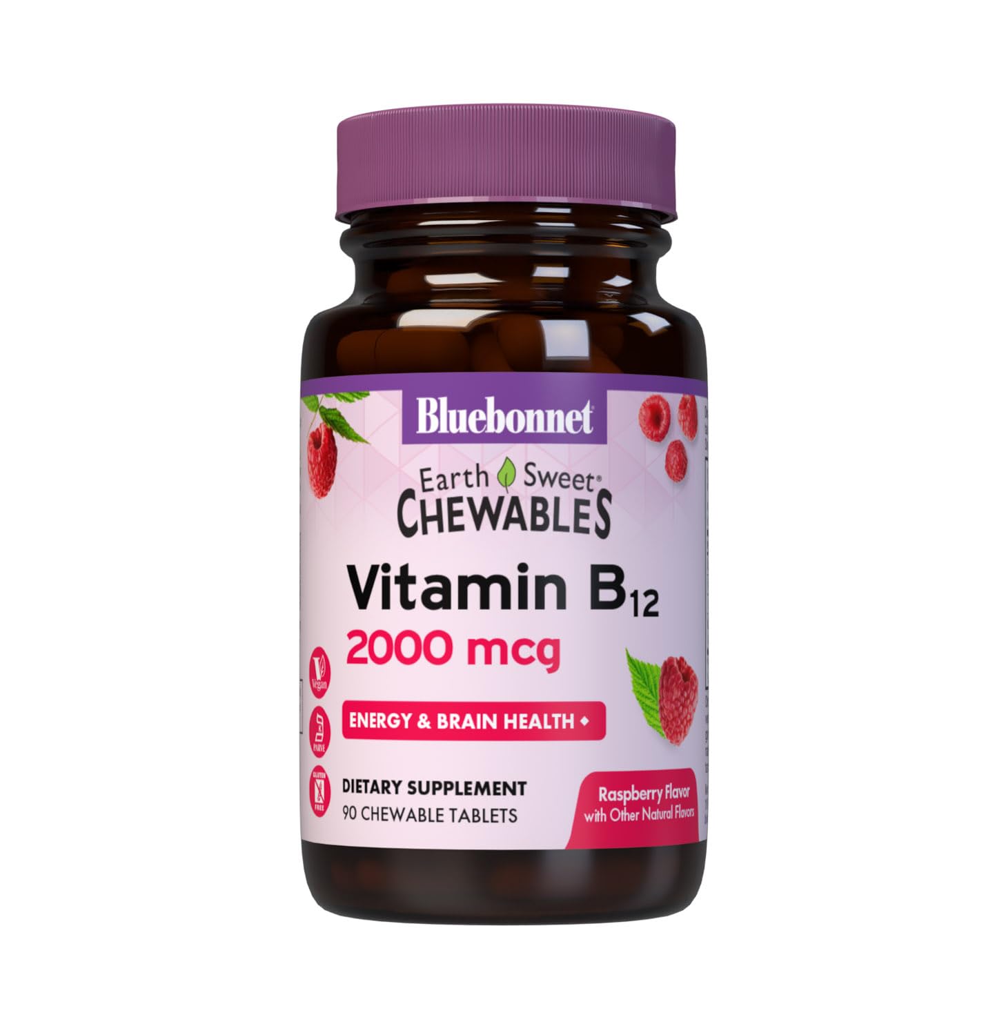 BlueBonnet Nutrition Earth Sweet Vitamin B12 1000 mcg, 90 Chewable Tablets 90 Count (Pack of 1)