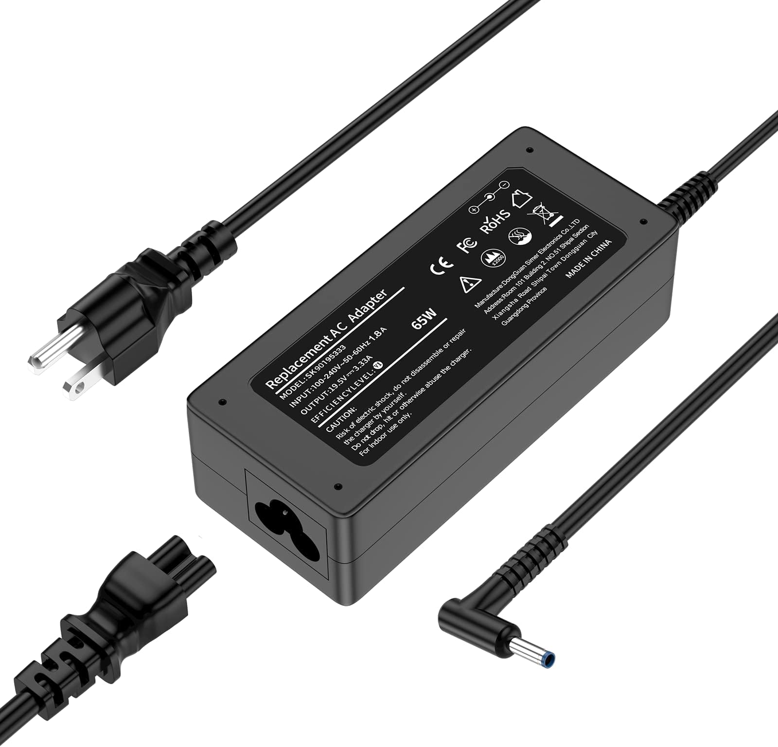 65W HP Laptop Charger for HP Envy Laptop Charger Steam Chromebook 11 14 G3 G4 G5 AC Adapter Power Supply Computer Cord