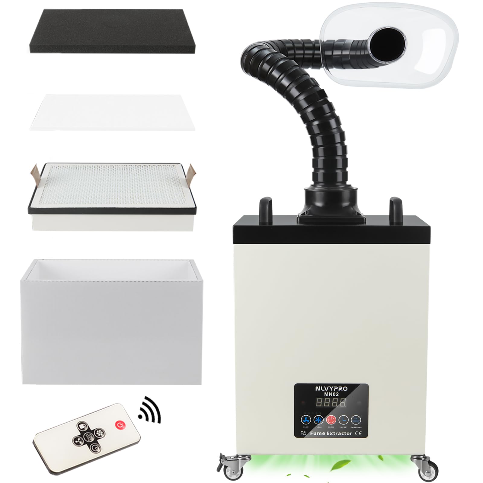 MN02 200W Laser Fume Extractor with LED Remote Filter Alert