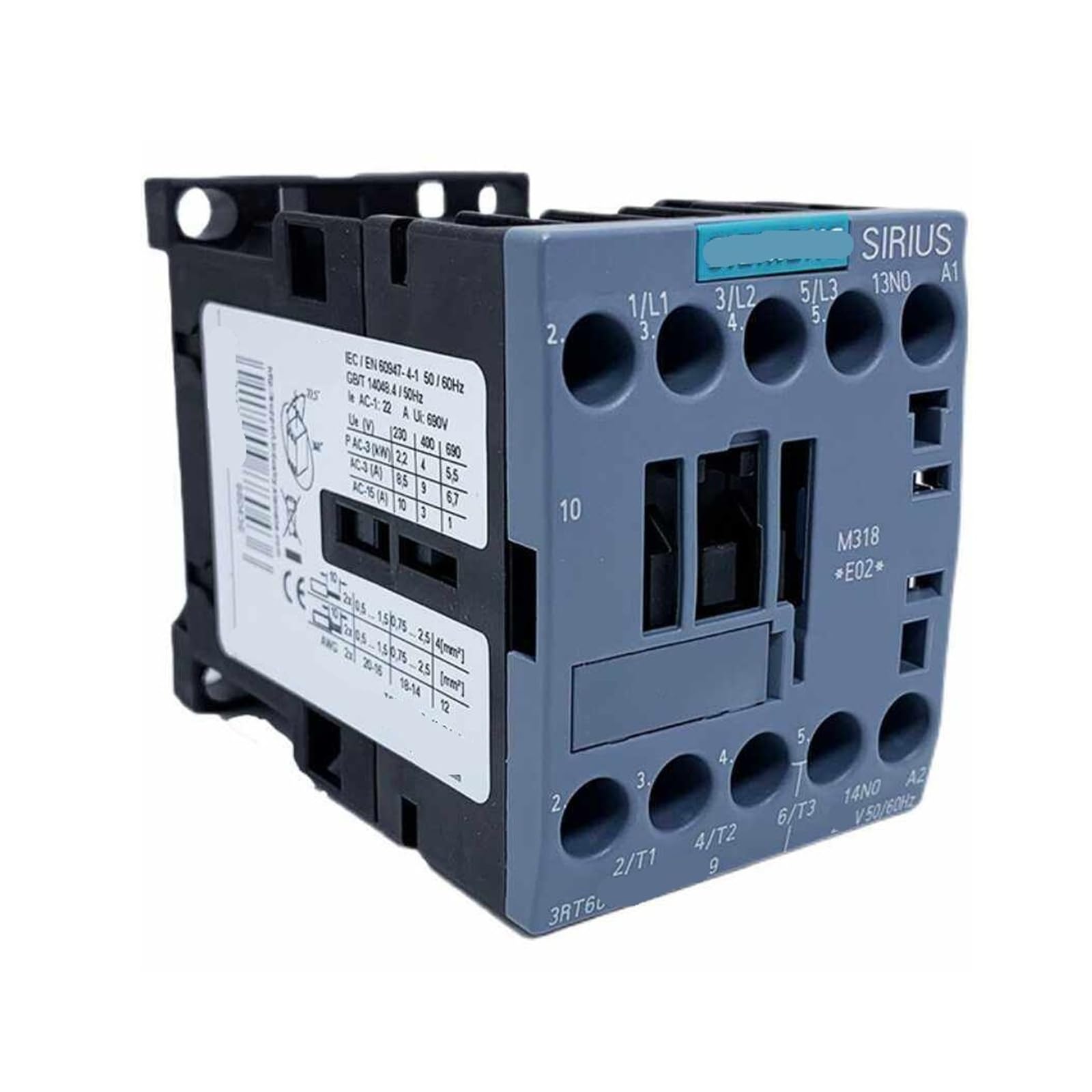 Contacteur AC 24V 3RT6017 1NC triphasé pour commande de moteur - 2