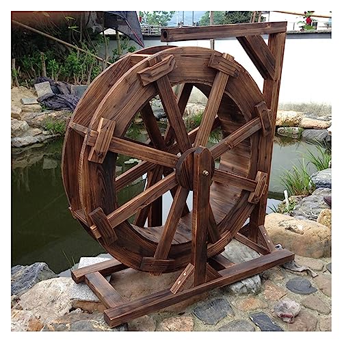 Fontaine en bois avec roue à eau décorative pour jardin et étang