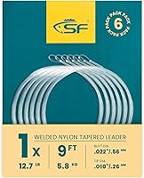 Vista 61 de SF Líder Cónico Pre-Atado con Lazo para Pesca con Mosca de Nailon Transparente para Trucha de Agua Dulce y Salada Bonefish Permit Lubina Salmón