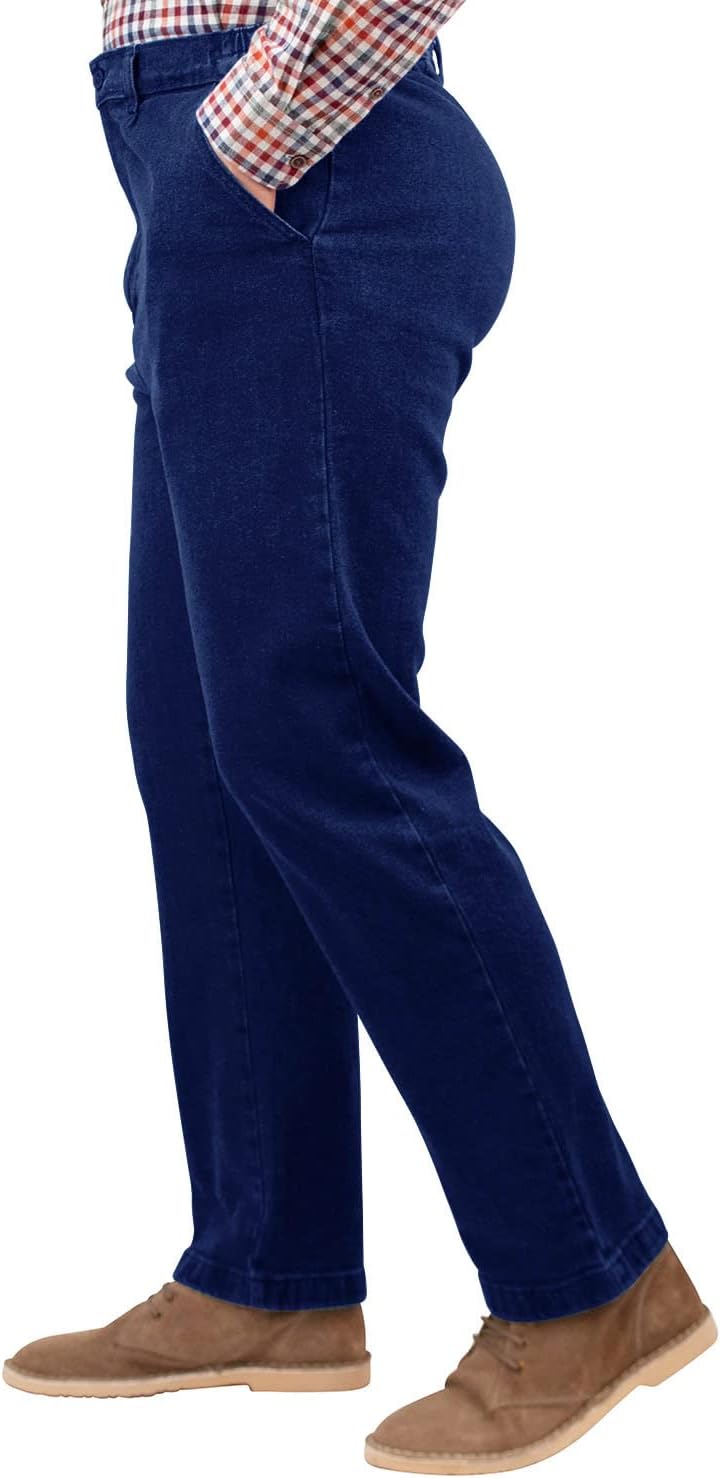 Chums Men's HIGH-Rise Denim Straight Leg Jeans - Elasticated Stretchy Cotton - Image 4