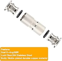 Vista 2 de Conectores de empuje recto de unión de 0.236 pulgadas para conectar accesorios, conectores de empuje neumáticos de acero inoxidable, CEKER