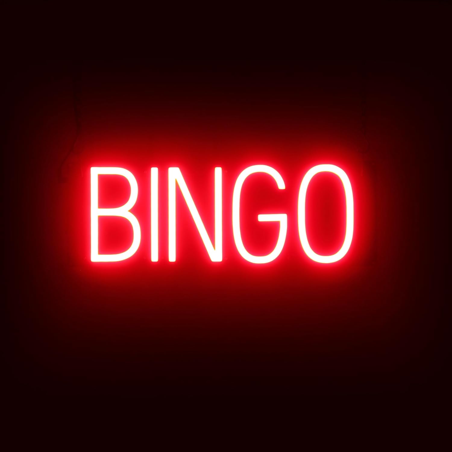SpellBrite BINGO Sign | Gaming-Related Sign with Neon Look, Red LED Light Source | 18.3" x 6.3"