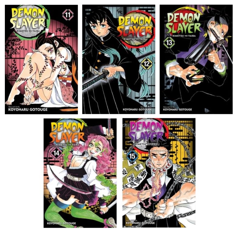 Demon Slayer: Kimetsu no Yaiba Manga Series 5-Book Collection Set III (Vol.11 to Vol.15) - Thrilling Dark Fantasy Manga by Koyoharu Gotouge      Paperback – June 9, 2025