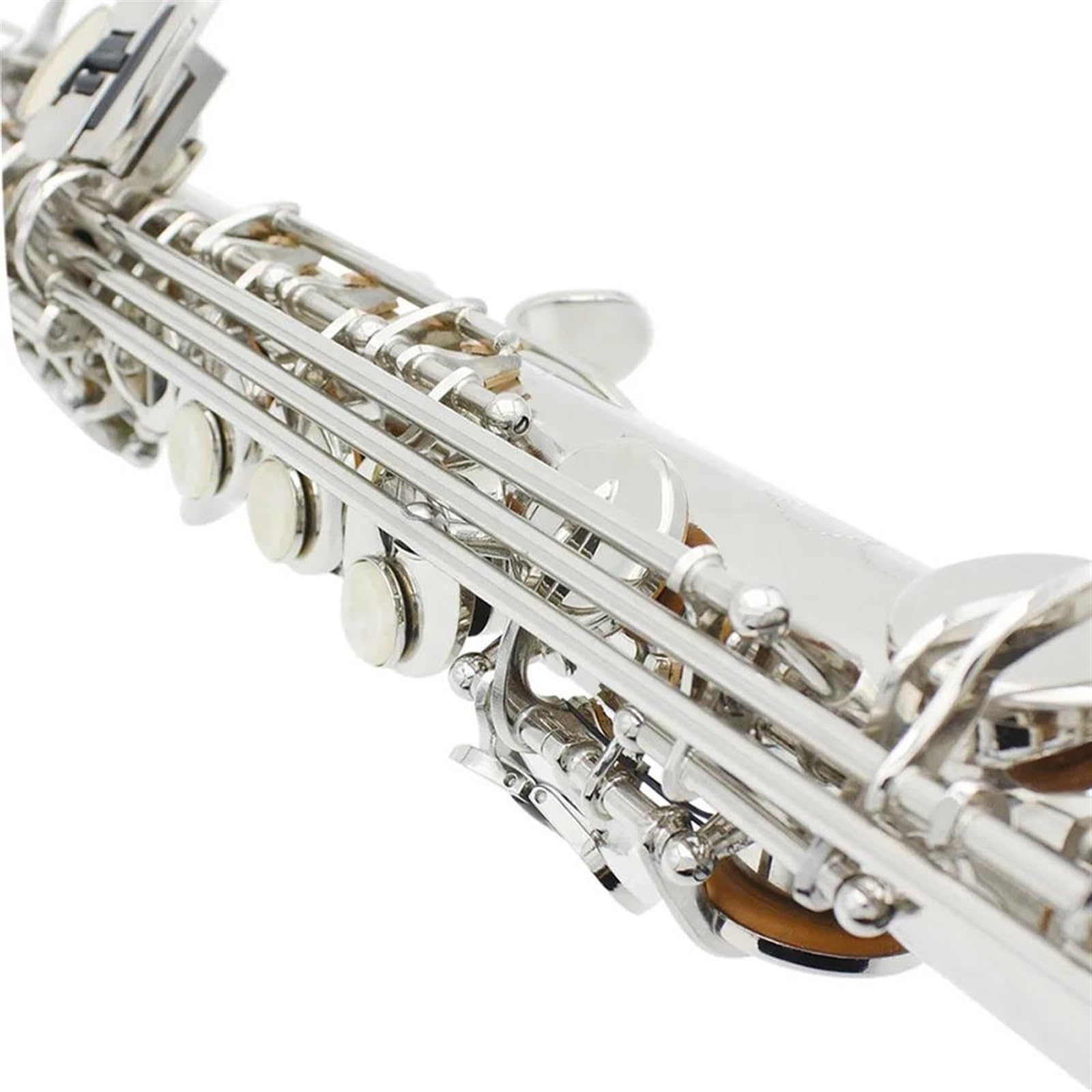 Saksofon Srebrny Saksofon Sopranowy Bb Płaski Profesjonalny Instrument Dęty Drewniany Mosiężny Prosty Saksofon Z Futerałem Instrument Muzyczny