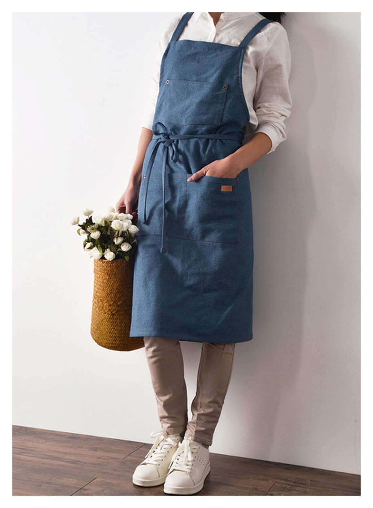エプロン デニム 青 ブルー メンズ 大人 新品 おしゃれ 軽量 無地 家庭菜園 エプロン デニム シンプル 青 ブルー キッチン 大人 男女兼用