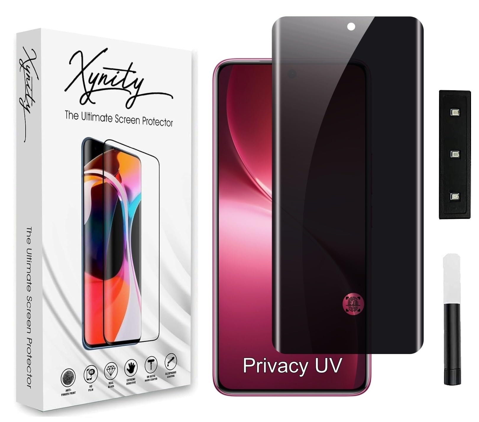 Xynity Ultra Privacy Curved UV Tempered Glass Screen Protector for Redmi Note 15 5G : Full Screen Coverage with Easy Installation Kit (Scratch Resistant)-image-37