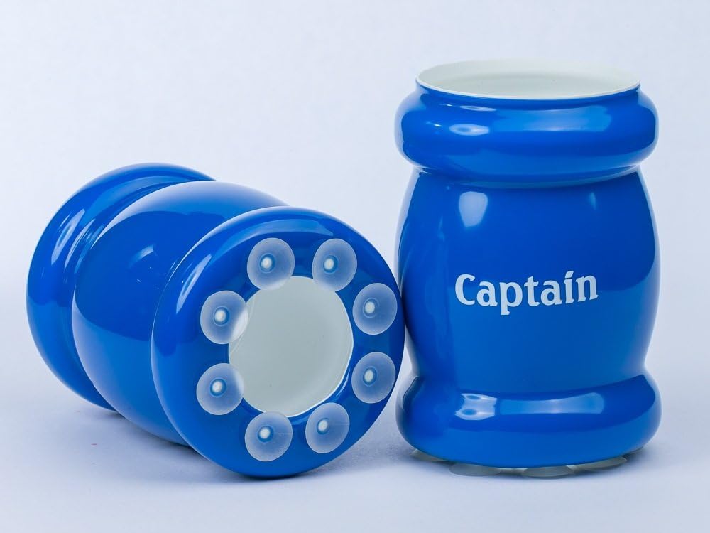 Yachtsee Suction Coolie & Insulated Drink Holder-Cooler Captain Imprint, Blue
