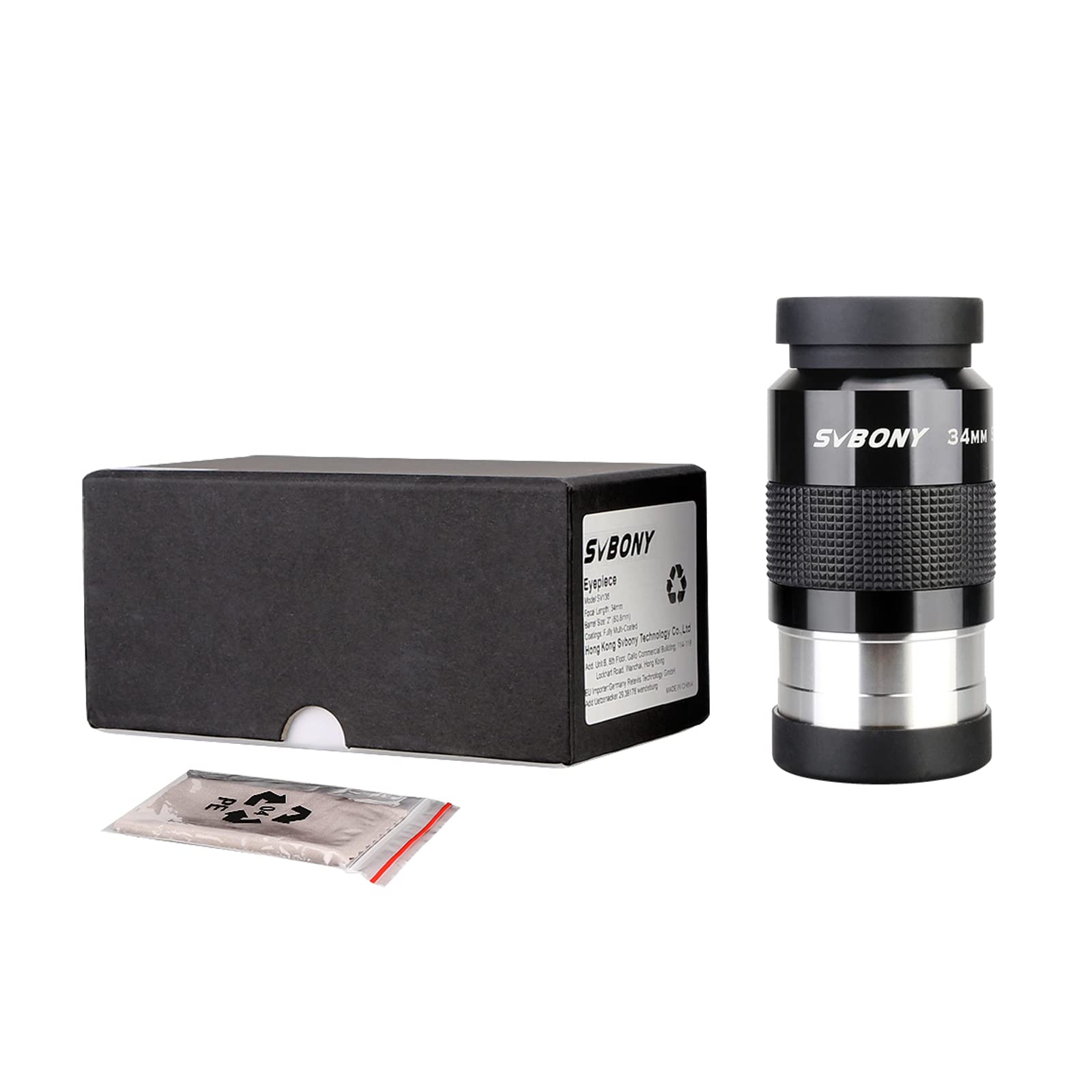 Svbony SV136 Teleskop Okular 2”, 34mm 72° Ultraweitwinkel Okular, FMC Achromatisches Linse, Angenehmes Sichtfeld Okular, für Große Objekte Die vollständige Mondscheibe, Den Offenen Cluster