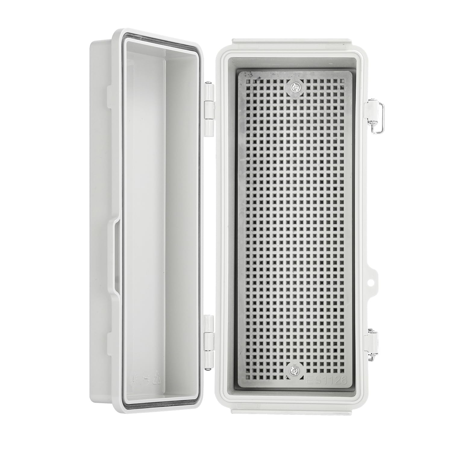 Mollom Scatola derivazione esterna coperchio grigio（260x110x100mm） | Impermeabile IP67,chiusura in acciaio inox,piastra di montaggio e staffe a muro per impianti elettrici (10.2x4.3x3.9pollici)
