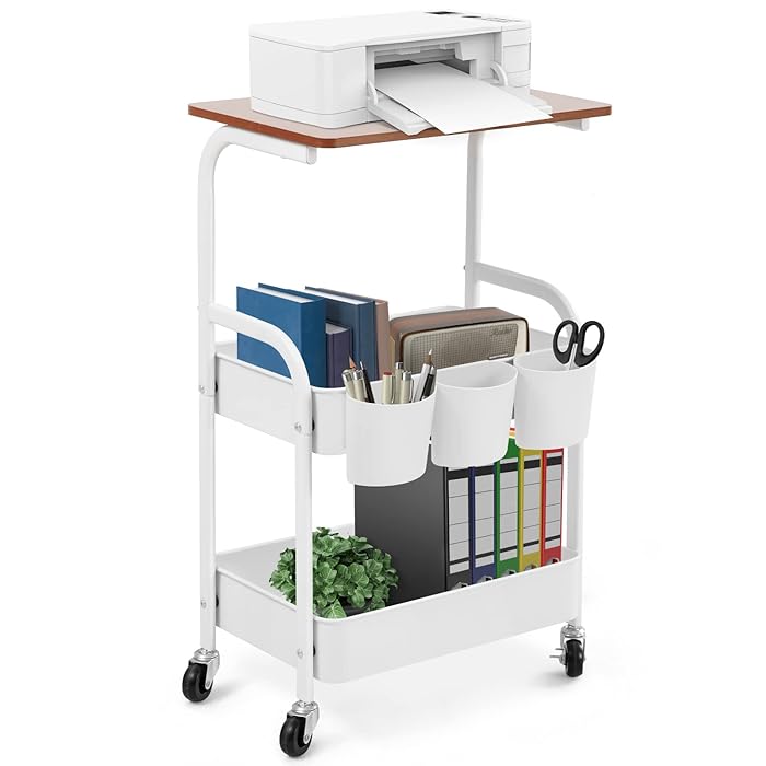 Buy LEZIOA Mobile Printer Stand, 3 Tier Small Printer Table for Home