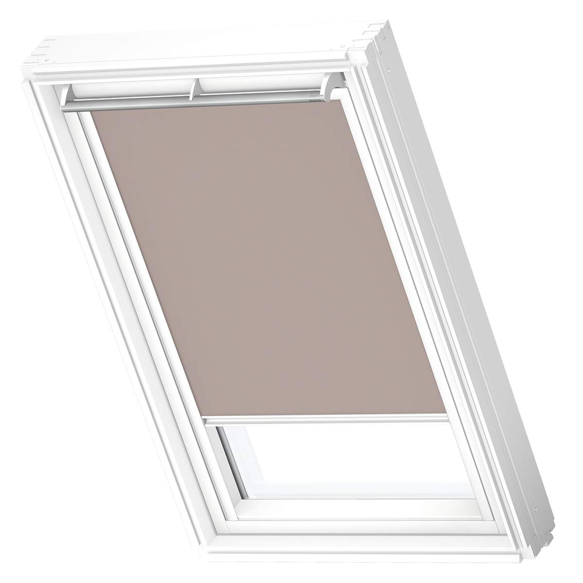 VELUX Original Roof Window Blackout Blind for SK06, Light Taupe, with White Guide Rail โ image 1