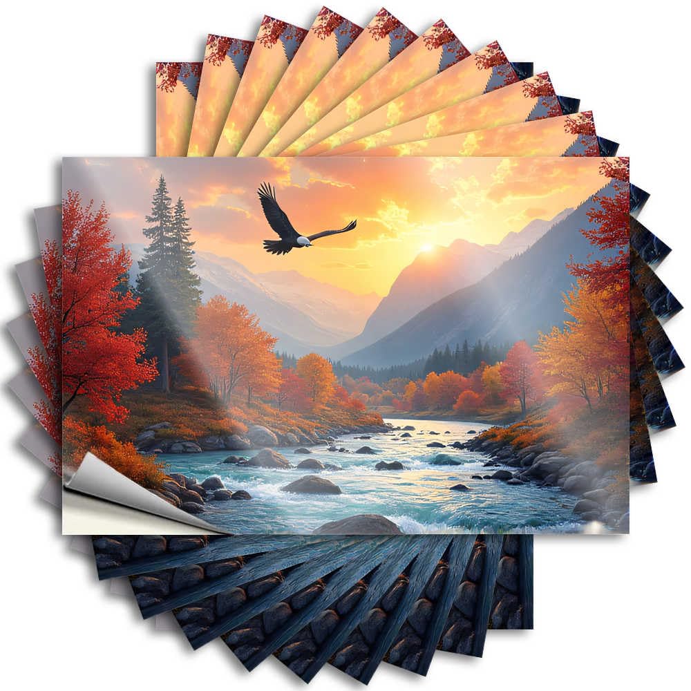 Abipuir - Funny Eagle Bumper Sticker Rising Over Fall 10 Pcs Christmas Car Stickers Funny Garage Signs for Men (12 x 18 cm)