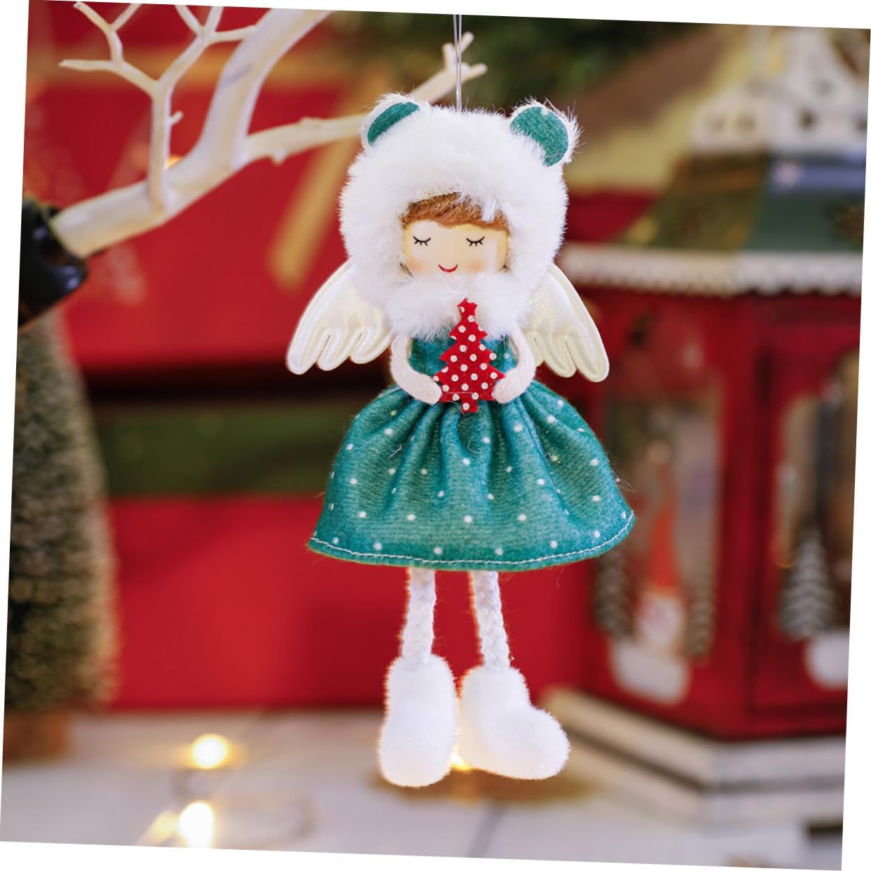 2pcs Christmas Tree Angel Doll Pendant Xmas Ornament Decorative