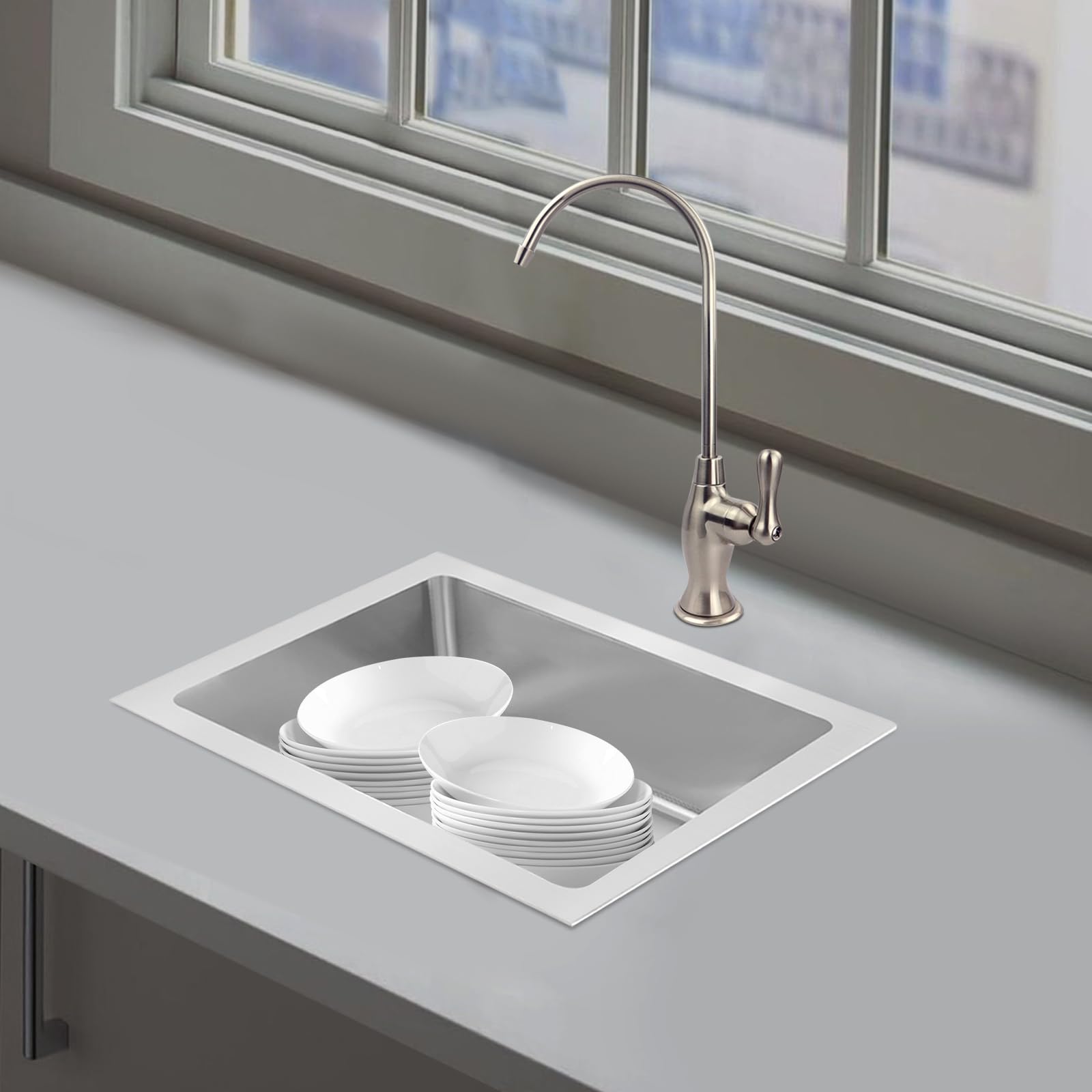Lavabo per pavimenti in acciaio inox, con scarico, per la casa e