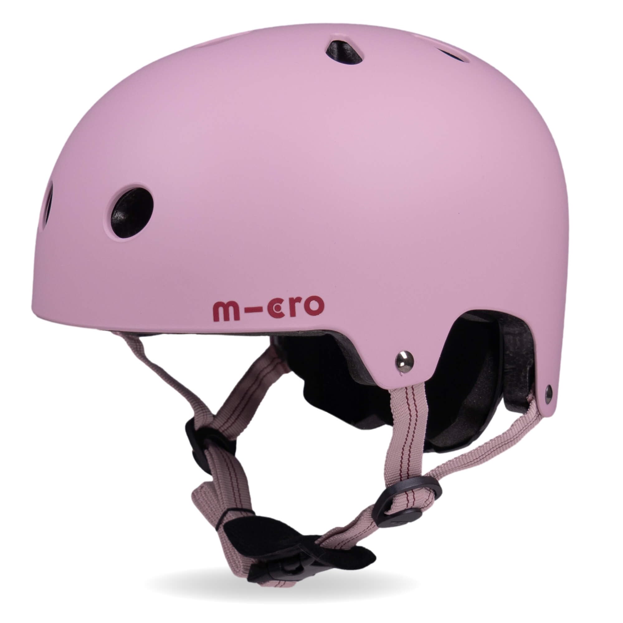 Micro Scooter | Bike/Scooter Deluxe Kids Helmet | Kids Bike Accessories | LED Rear Light | Protective Chin Strap | Inner Padding | Adjustable Strap & Sizing Wheel | Medium (55-58cm) | Rose Pink