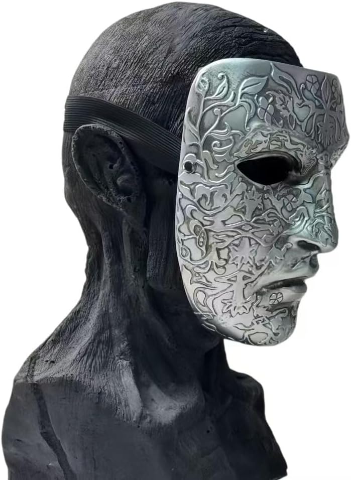 Decorative Silver Baldwin IV Masquerade Mask, Ornate Floral Design, Resin Costume Accessory，2 styles to choose from