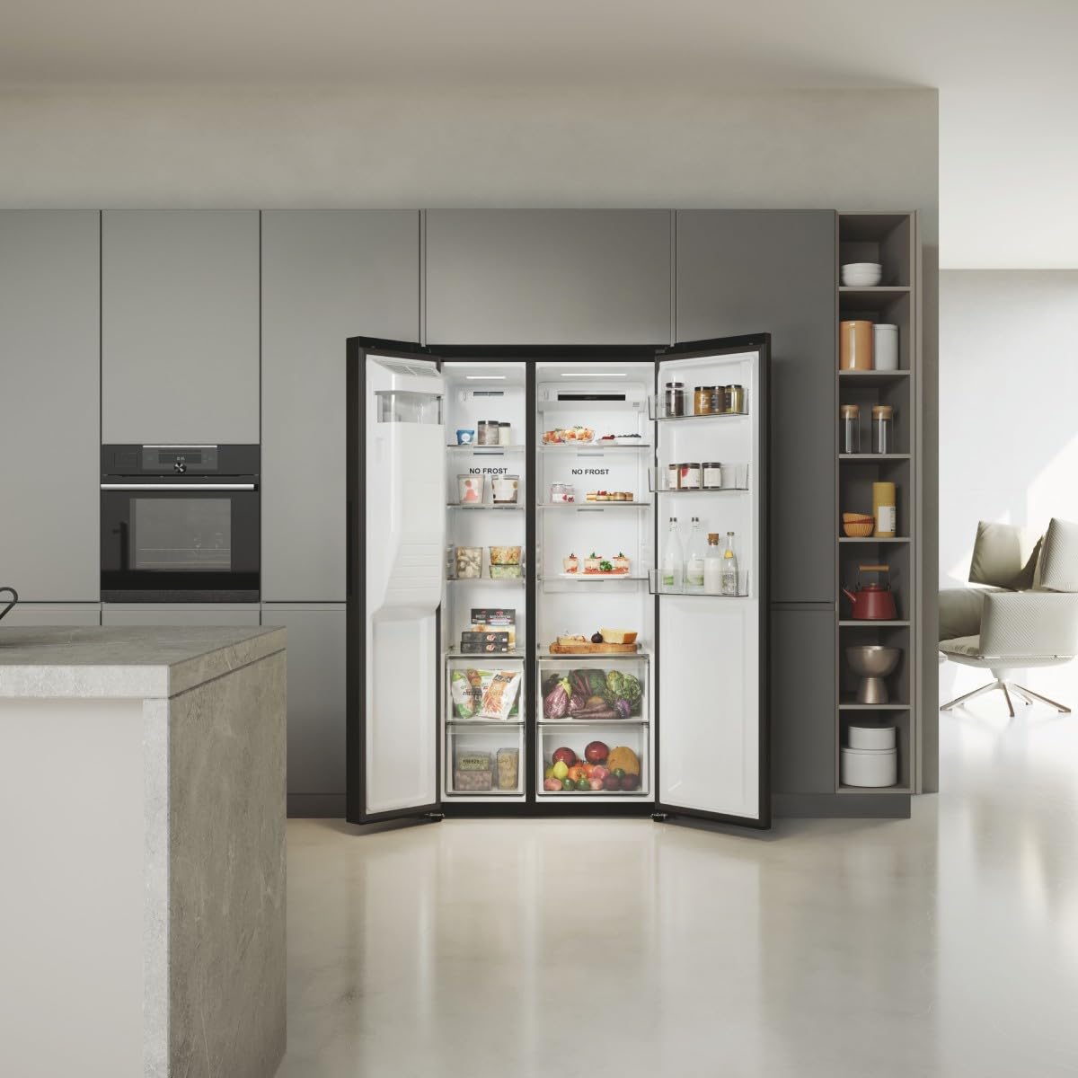 Haier Frigorífico Americano SBS 90 Serie 5 511L Negro - HSR5918DIPB
