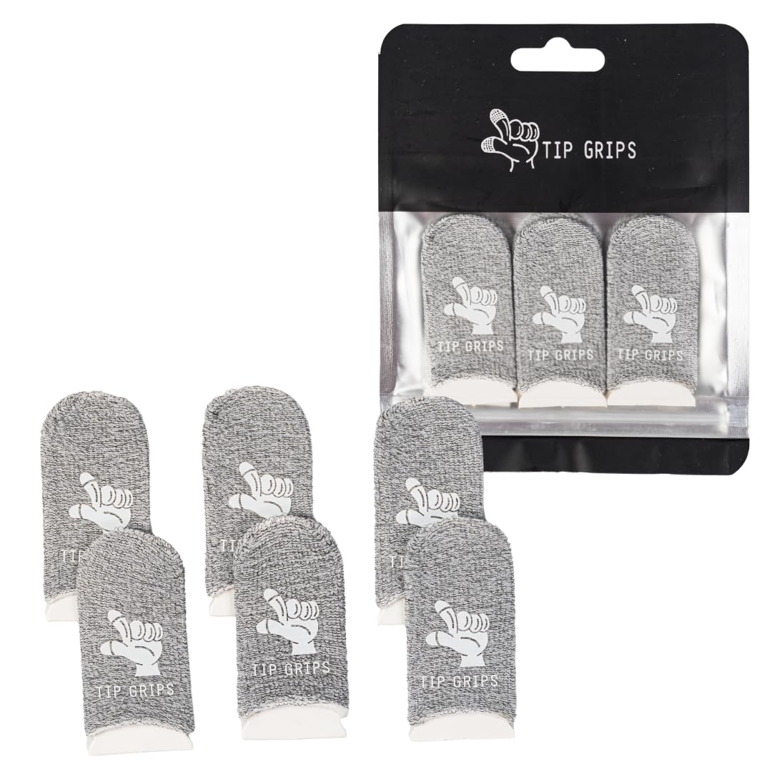 Finger Sleeves for Gaming, Premium Thumb Sleeves Mobile Gaming, PUBG Fortnite Finger Sleeve, Gaming Finger Sleeve, Finger Gloves for Gaming, Tip Grips (Gray/White)