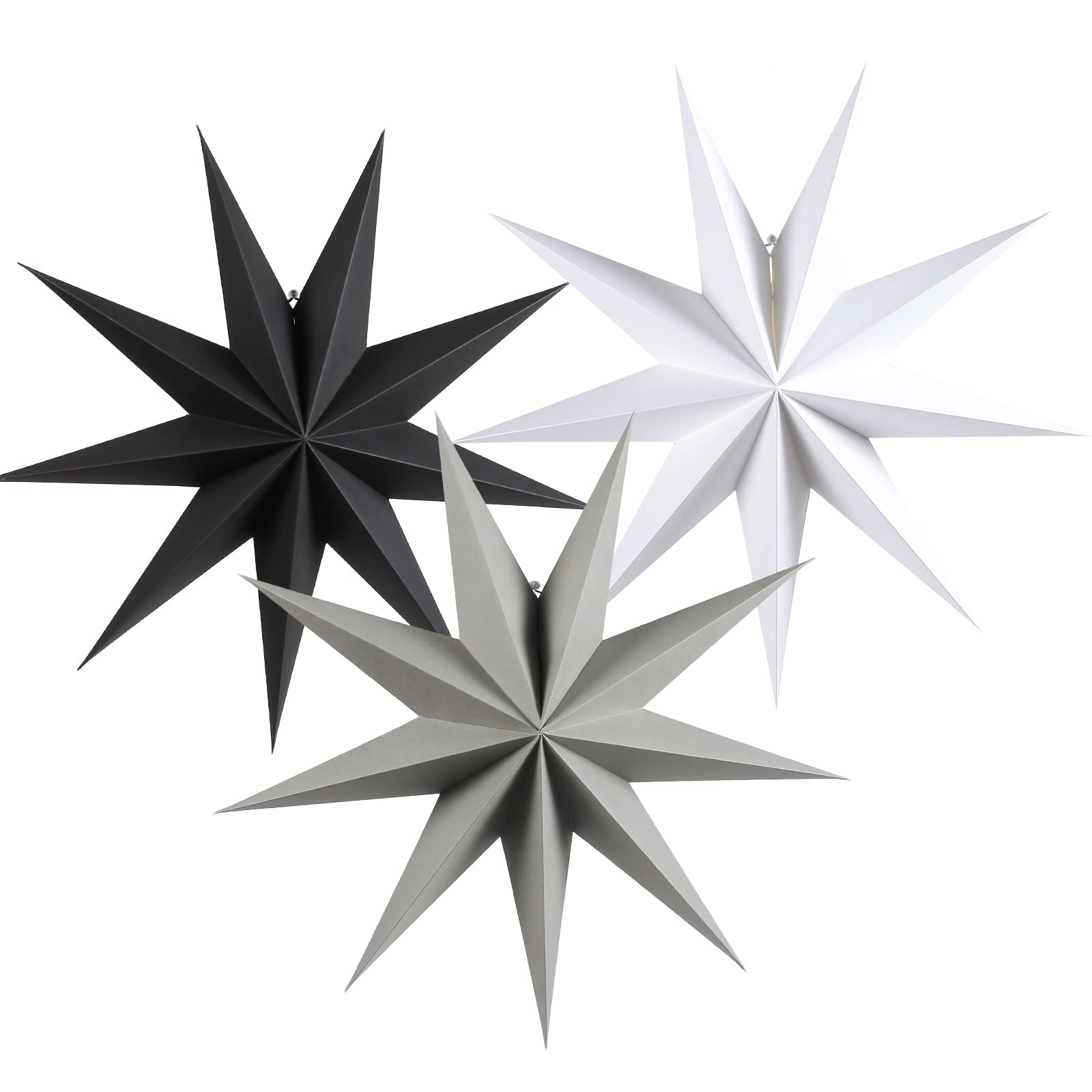 3D Papiersterne, 30,5 Cm, Grün | 3 Stück, Faltbar - Für Weihnachten, Hochzeit & Partydeko