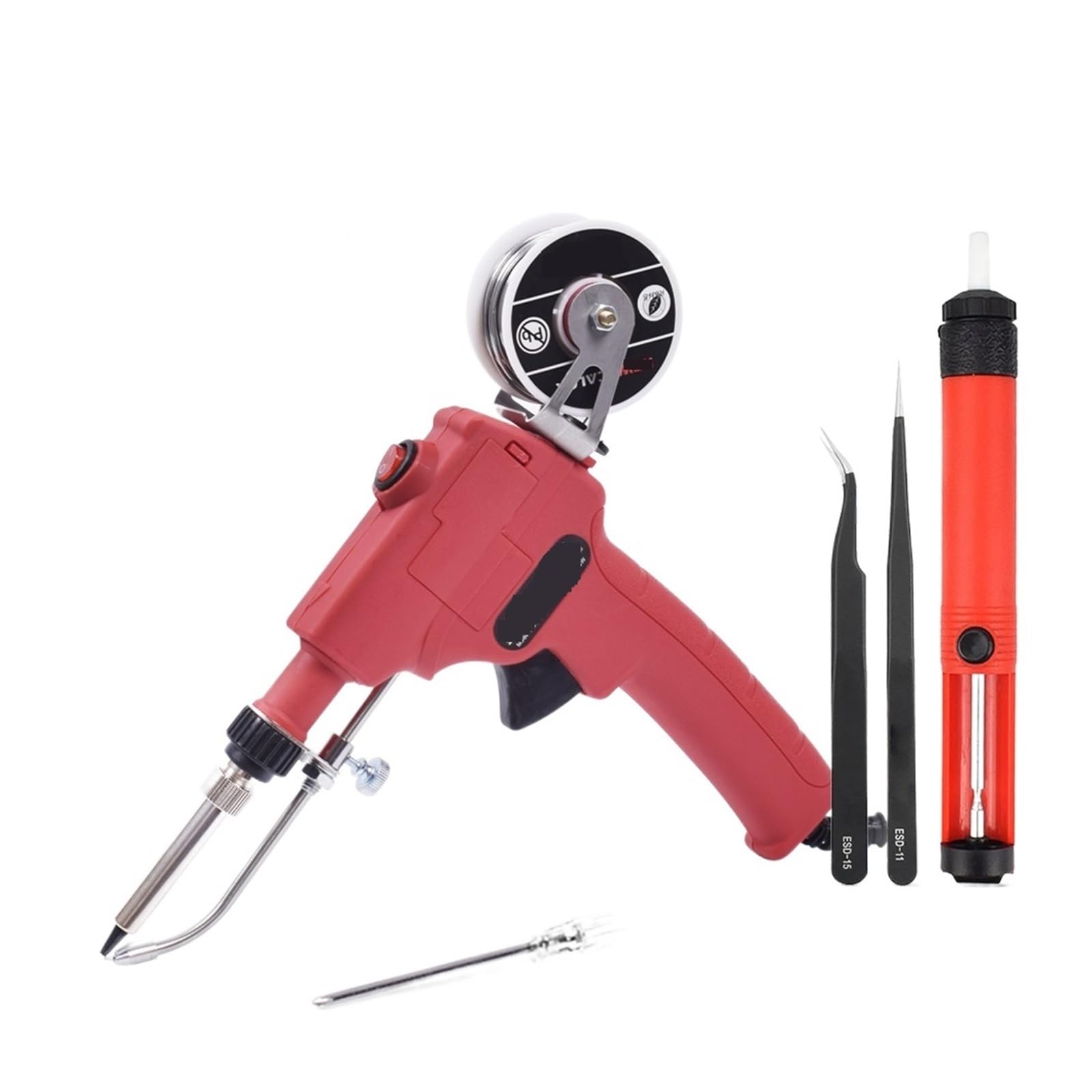 Soldador de 60 W, pistola de estaño de envío de soldadura automática, bomba de desoldar for reparación de placa de circuito, herramienta de soldadura DIY (Color : Red, Size : PLUG_150W 1.5KN)