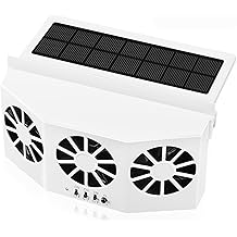 CYDZSW Car Solar Powered Window Exhaust Fan, Air Purifier, Solar Power Air Vent Radiator Fan for Backseat or Frontseat, Vehicle Ventilation Fan (White)