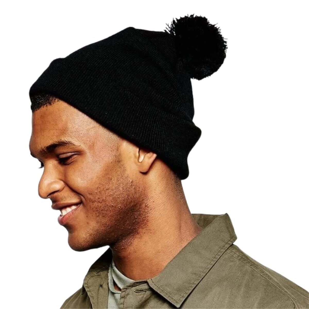 Czapka Zimowa Damskie Zimowe Czapki Typu Beanie, Miękka Czarna Czapka, Męska Gruba Dzianinowa Czapka Narciarska Ciepła Czapka Ciepła Czapka