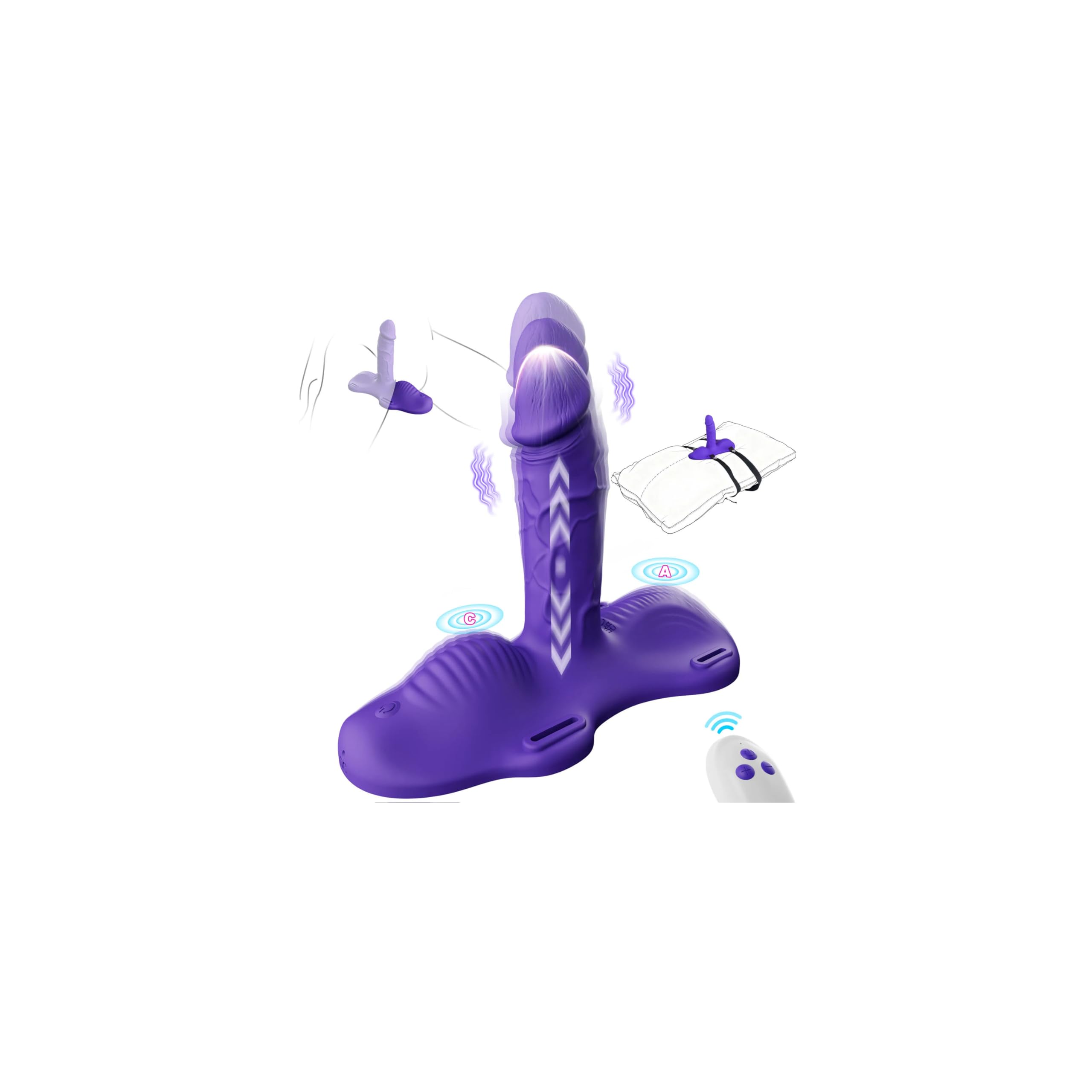 Vibradorador Clítoris Juguetes Sexuales Mujer - Vibradores Consoladores Realistas para Mujer con Vibración y Empuje de 3 * 12, Strap-on Dildo Anal Vibradorador Hombre Juguetes Eróticos para Pareja