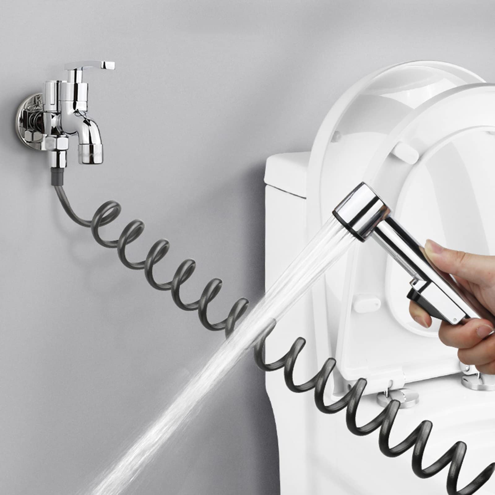 manguera de ducha flexible manguera para ducha de baño larga manguera de baño manguera ducha bidet tubo ducha flexible para inodoro de balcón,gris
