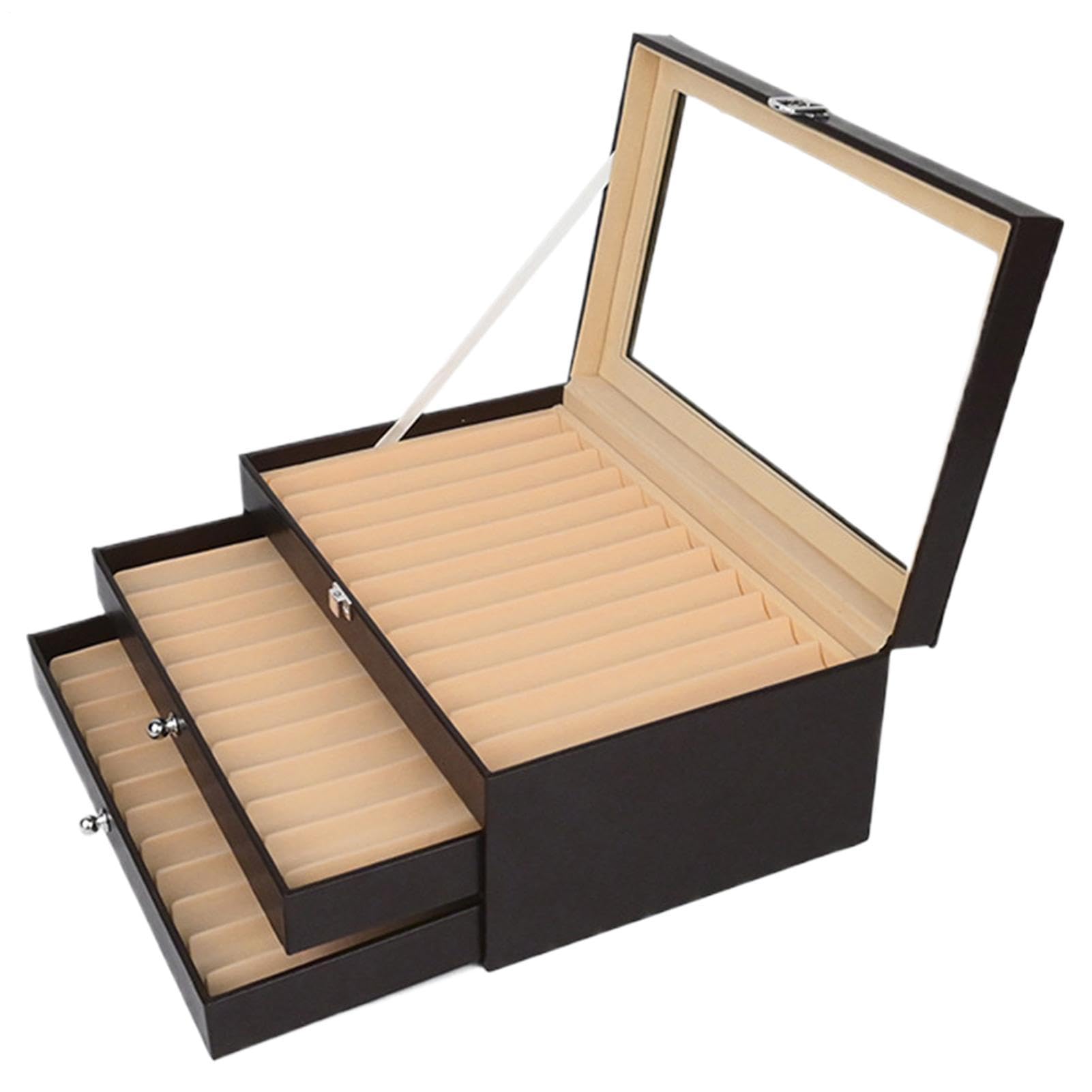 Organizer Portapenne scatola espositiva a 3 ripiani in pelle PU con 36 | Portapenne Da Scrivania E Organizer Per Cancelleria Per Casa Camera Da Scuola Compleanno Festa I