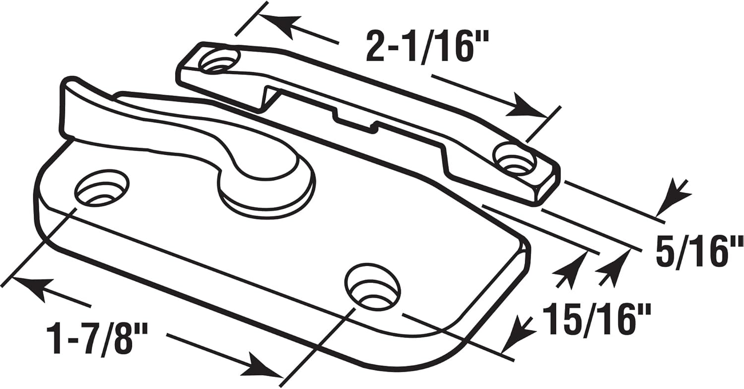 Prime-Line F 2916 Window Sash Lock 1-7/8 H/C w/ Keeper 2-1/16 H/C Diecast Beige w/Screws (Single Pack)
