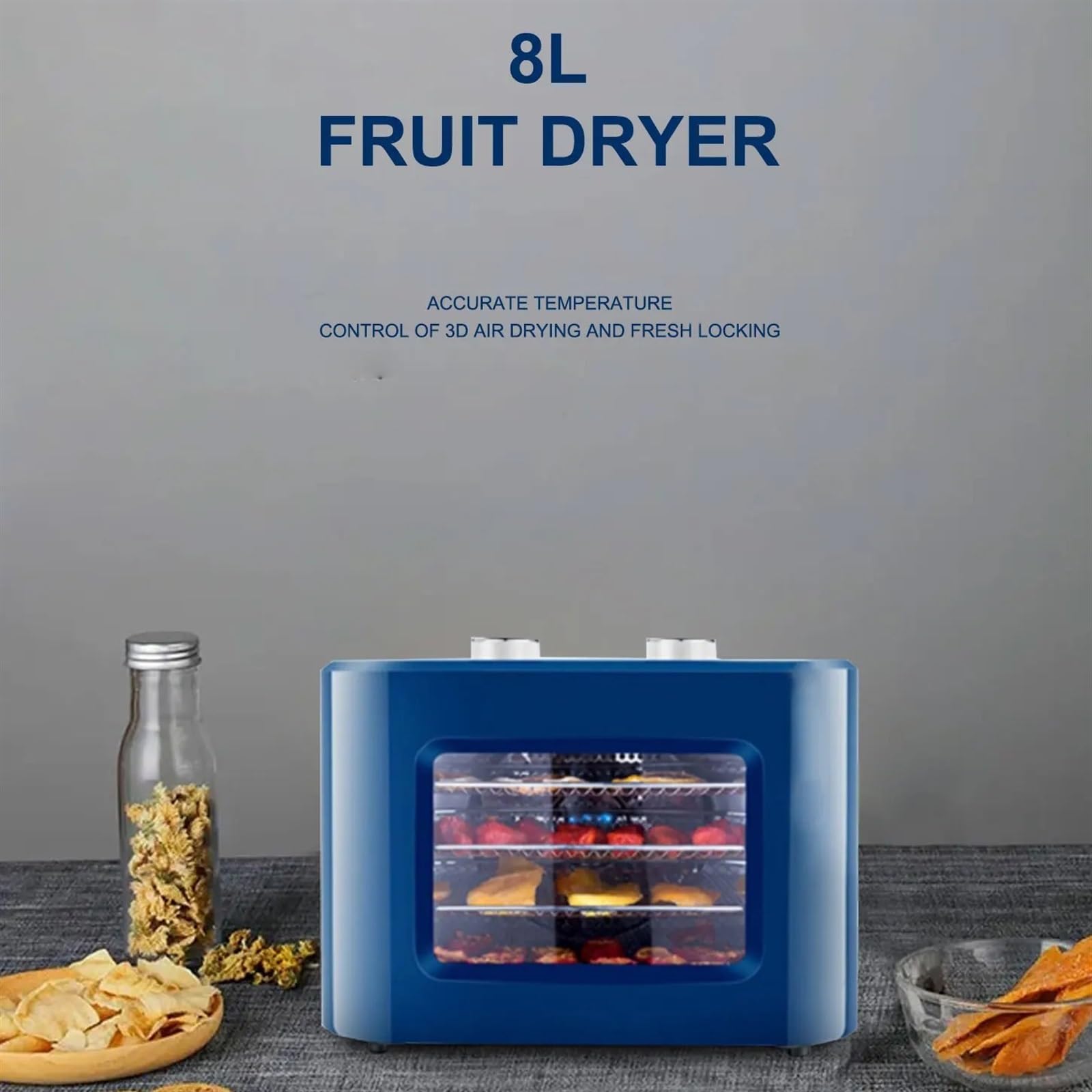 Secadora de Alimentos Deshidratador de alimentos 4 capas capacidad, Máquina secadora frutas, máquina frutos secos for el hogar, aperitivos for mascotas, rejilla acero inoxidable