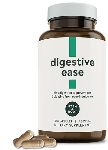 Stem & Root Suplemento digestivo  Más de 10 enzimas digestivas  Promueve una digestión saludable, alivio de gases y alivio de la hinchazón  Vegano y