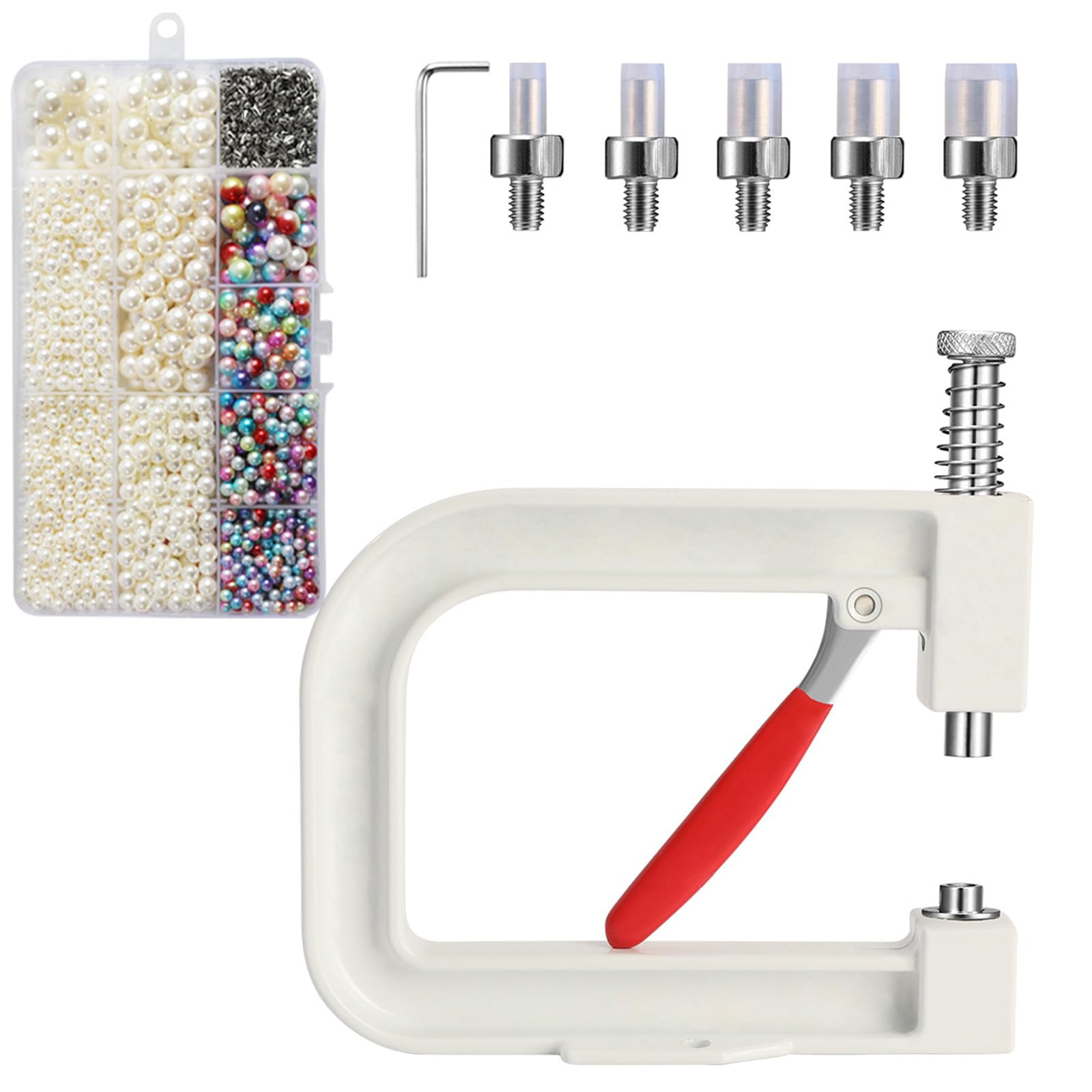 FROMCEO Pearls Setting Machine Bead Setting Machine Beading Accessories Beads Fixing Machines For Craft Decoration Pearls Bead For Hat Shoes Clothes Bags Skirts