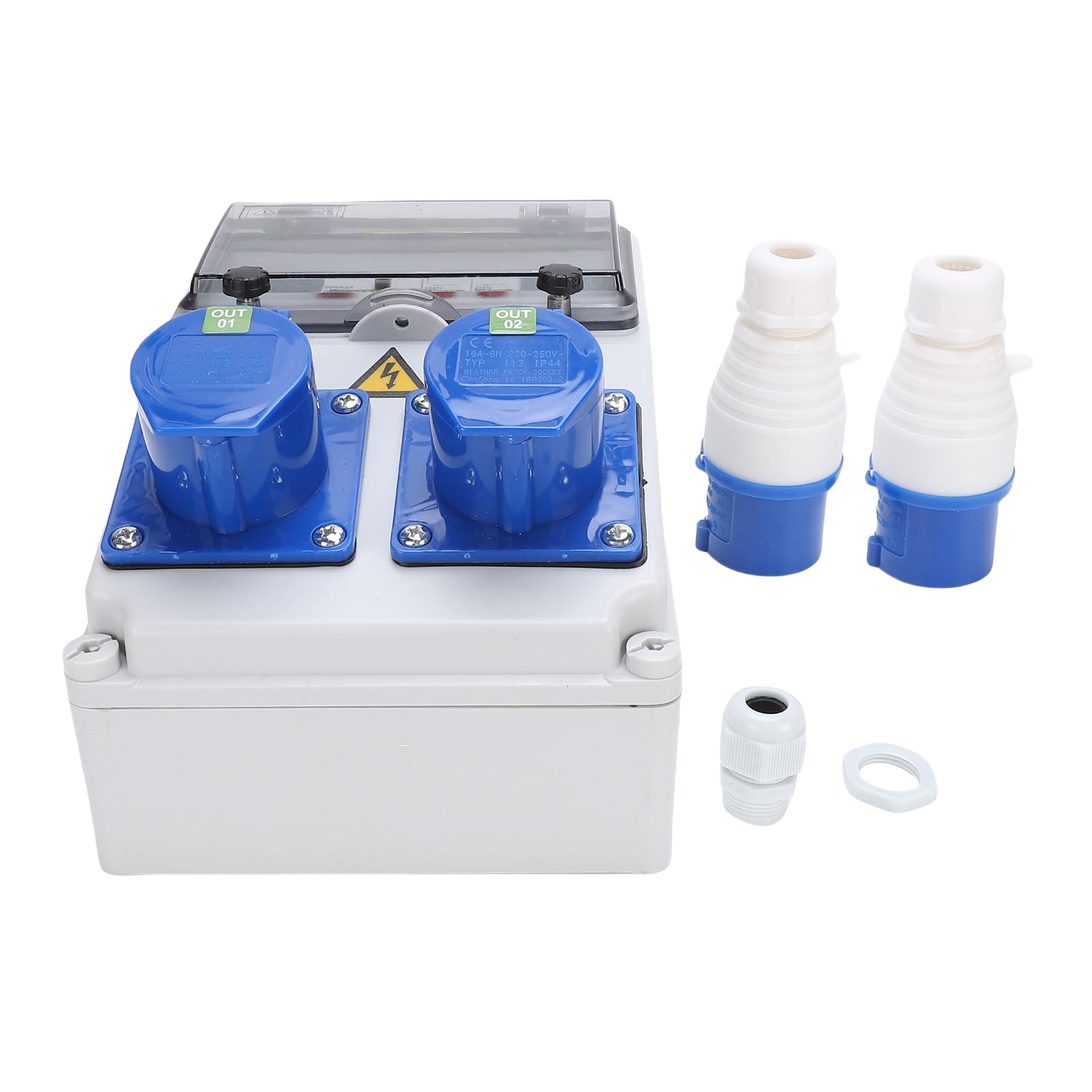 Fabater Scatola di Distribuzione della Presa Elettrica Impermeabile, Scatola della Presa Industriale Portatile per Officina, Cantiere